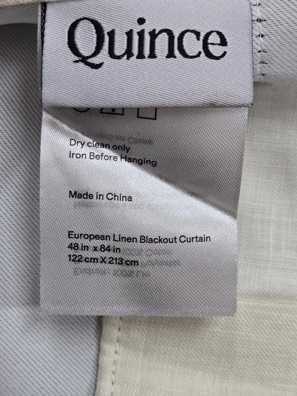 QUINCE Set Of 2 48x84 European Linen True Blackout Curtains Ivory 0291